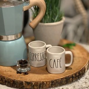 Rae Dunn Espresso | Cafe  (2 mugs)